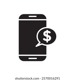 mobile payment icon black and white vector outline sign