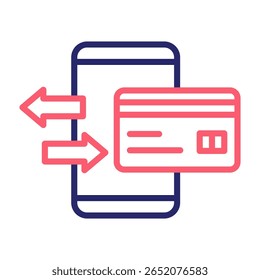Ilustración vectorial de color de icono de pago móvil