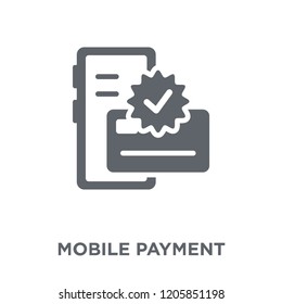 Mobile payment icon. Mobile payment design concept from  collection. Simple element vector illustration on white background.