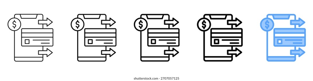 Mobile Payment Icon Different Style Outline Collection Set