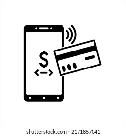Mobile Payment Icon, Digital Cellphone Payment, App, Payment Transaction, Finance Icon Vector Art Illustration