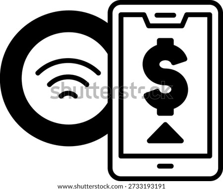 Mobile Payment Icon with Dollar Sign and Wifi