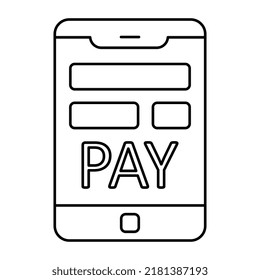 Mobile payment icon, editable vector