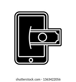 mobile payment icon. Element of finance and chart for mobile concept and web apps icon. Glyph, flat icon for website design and development, app development