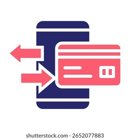 Ilustración vectorial de relleno de icono de pago móvil