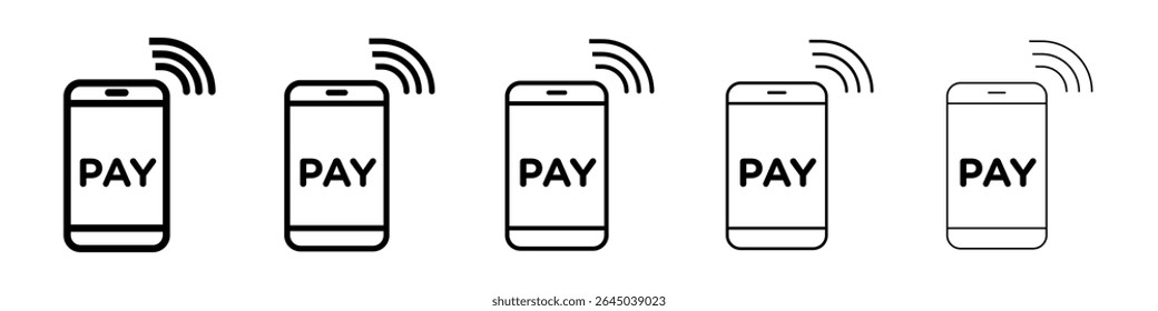 Mobile payment icon filled flat sign concept for web design.