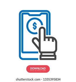 Mobile Payment Icon. Flat Design. Business Concept. Isolated Illustration - Vector