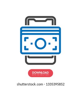 Mobile Payment Icon. Flat Design. Business Concept. Isolated Illustration - Vector