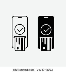 Mobile Payment Icon. Flat Design. Business Concept. Isolated Illustration. mobile banking of finance, banking. High quality modern icons suitable for print, website and presentation