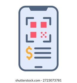 Icono de pago móvil Ilustración vectorial de diseño plano