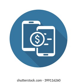 Mobile Payment Icon. Flat Design. Mobile Devices and Services Concept. Isolated Illustration.