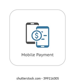 Mobile Payment Icon. Flat Design. Mobile Devices and Services Concept. Isolated Illustration.