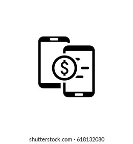 Mobile Payment Icon. Flat Design. Mobile Devices and Services Concept. Isolated Illustration.