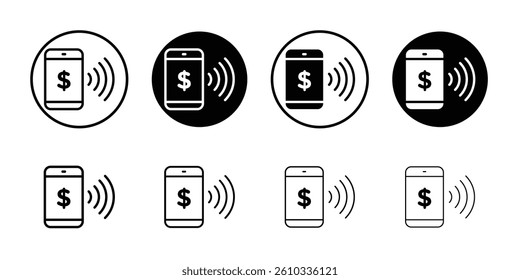 Mobile payment icon Flat fill set collection