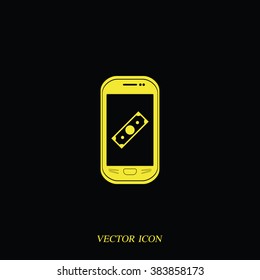 Mobile payment icon. Flat illustration.