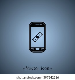 Mobile payment icon. Flat illustration.
