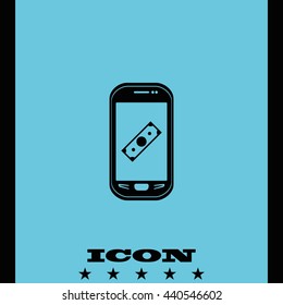 Mobile payment icon. Flat illustration.