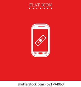 Mobile payment icon. Flat illustration.