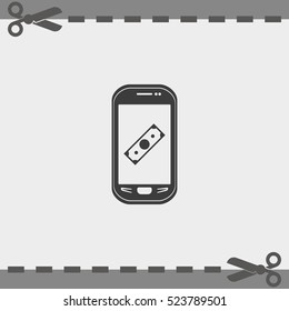 Mobile payment icon. Flat illustration.