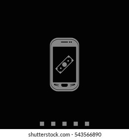 Mobile payment icon. Flat illustration.