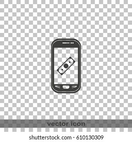 Mobile payment icon. Flat illustration.