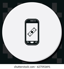 Mobile payment icon. Flat illustration.