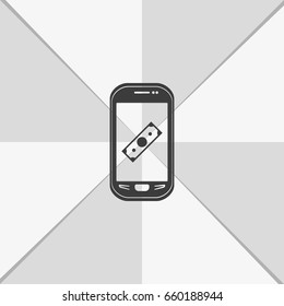 Mobile payment icon. Flat illustration.