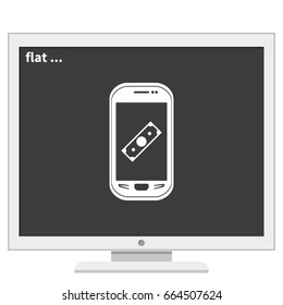 Mobile payment icon. Flat illustration.