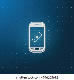 Mobile payment icon. Flat illustration.