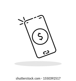 Mobile payment icon in flat style. Pay with app symbol for your web site design, logo, app, UI Vector EPS 10.