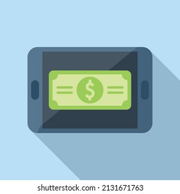 Mobile payment icon flat vector. Pay money. Card digital