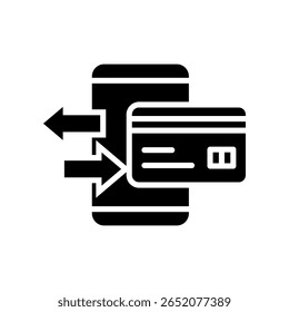 Ilustración vectorial de glifo de icono de pago móvil