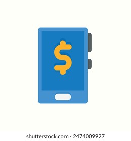 icono de pago móvil, icono de estilo de color plano aislado