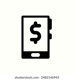 Mobile Payment-Symbol, isolierte Glyphe-Symbol Thema Geschäft und Marketing