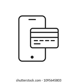 Mobile payment icon isolated on white background. Credit card symbol modern, simple, vector, icon for website design, mobile app, ui. Vector Illustration