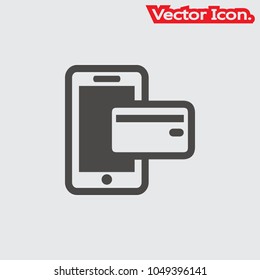 Mobile payment icon isolated sign symbol and flat style for app, web and digital design. Vector illustration.
