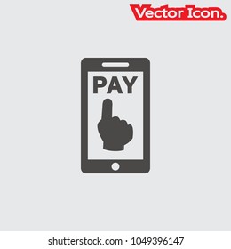 Mobile payment icon isolated sign symbol and flat style for app, web and digital design. Vector illustration.