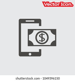 Mobile payment icon isolated sign symbol and flat style for app, web and digital design. Vector illustration.