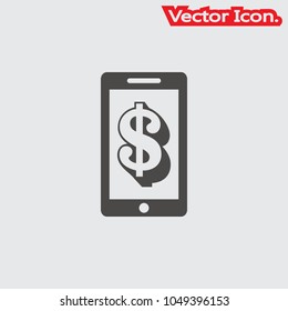 Mobile payment icon isolated sign symbol and flat style for app, web and digital design. Vector illustration.