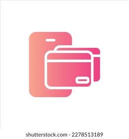 mobile payment icon with isolated vektor and transparent background
