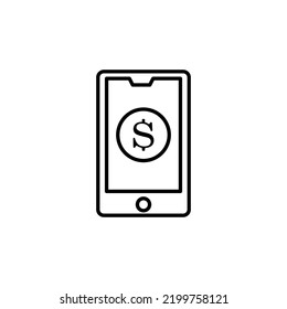 Mobile payment icon in line style 