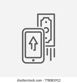 Mobile payment icon line symbol. Isolated vector illustration of banking mobile sign concept for your web site mobile app logo UI design.