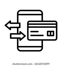 Mobile Payment Icon Line Vector Illustration