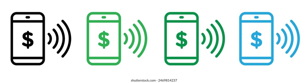 Mobile payment icon logo set vector