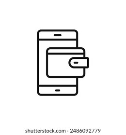 mobile payment icon logo sign vector outline