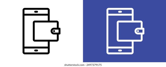 Icono de pago móvil Logotipo Conjunto de Vector Esquema