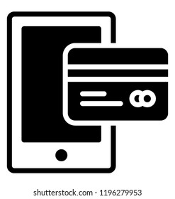 Mobile payment icon for the online transactions via mobile 