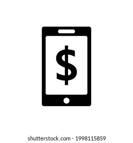 mobile payment icon. mobile phone with money icon. dollar sign