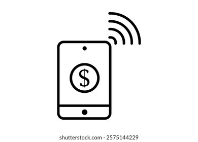 Mobile Payment icon. icon related to Payment. suitable for web site, app, user interfaces, printable etc. line icon style. simple vector design editable