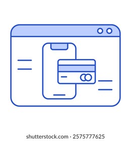 Mobile Payment Icon Representing Digital Transactions, Online Shopping, and Cashless Payments